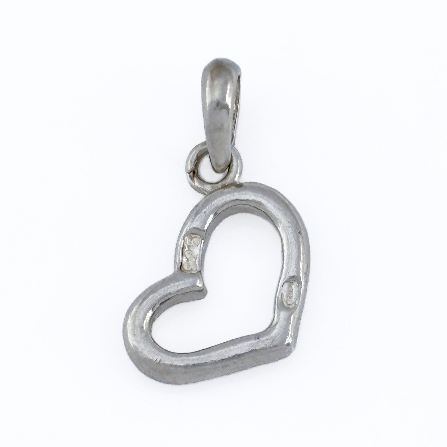Vintage Sterling Silver 925 Open Heart Pendant