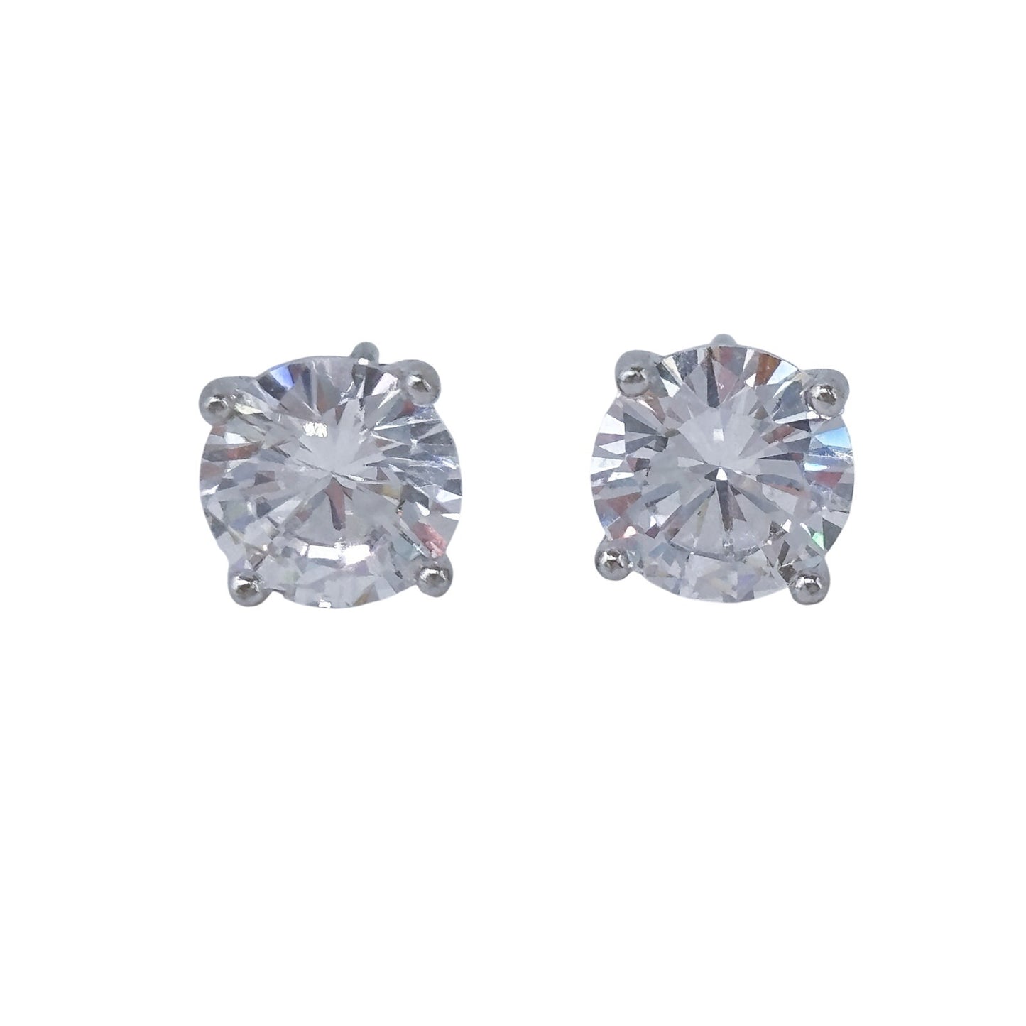 Vintage Sterling Silver 925 Cubic Zirconia Stud Earrings