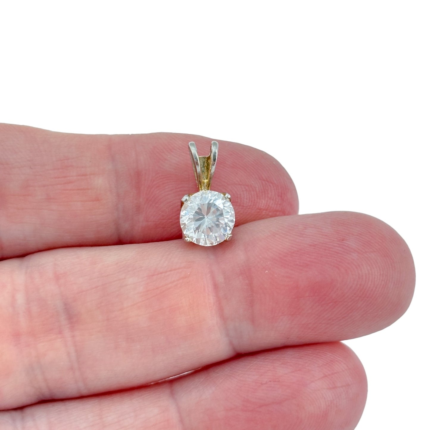 Vintage Sterling Silver 925 Cubic Zirconia Pendant