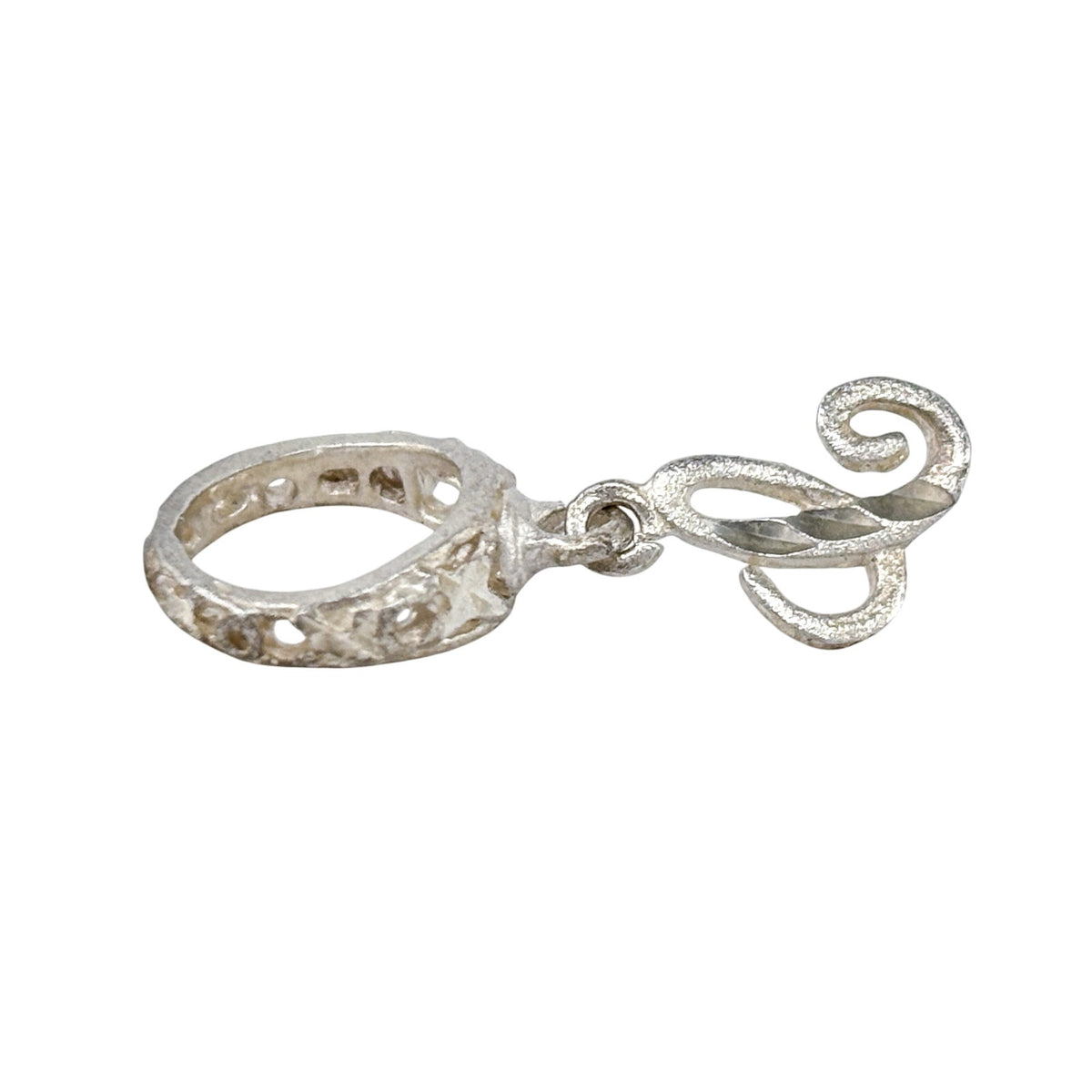 Vintage Sterling Silver 925 Alphabet Letter L Dangle Charm