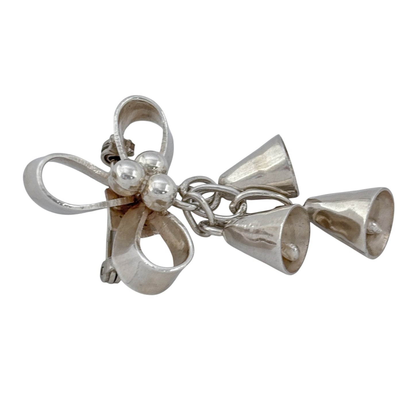 Vintage Sterling Silver 925 Bow Bells Brooch
