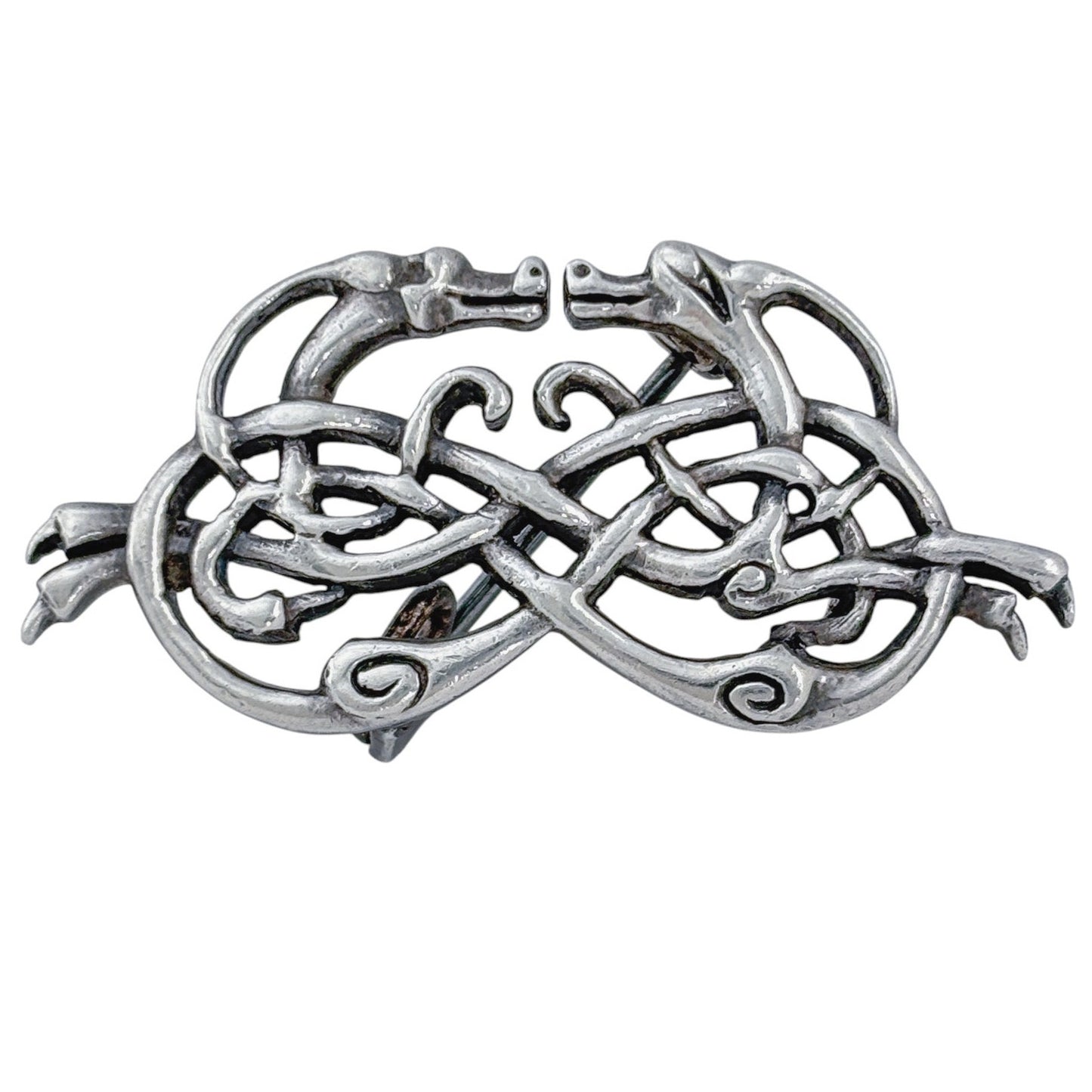 Vintage Sterling Silver 925 Celtic Dragon Brooch