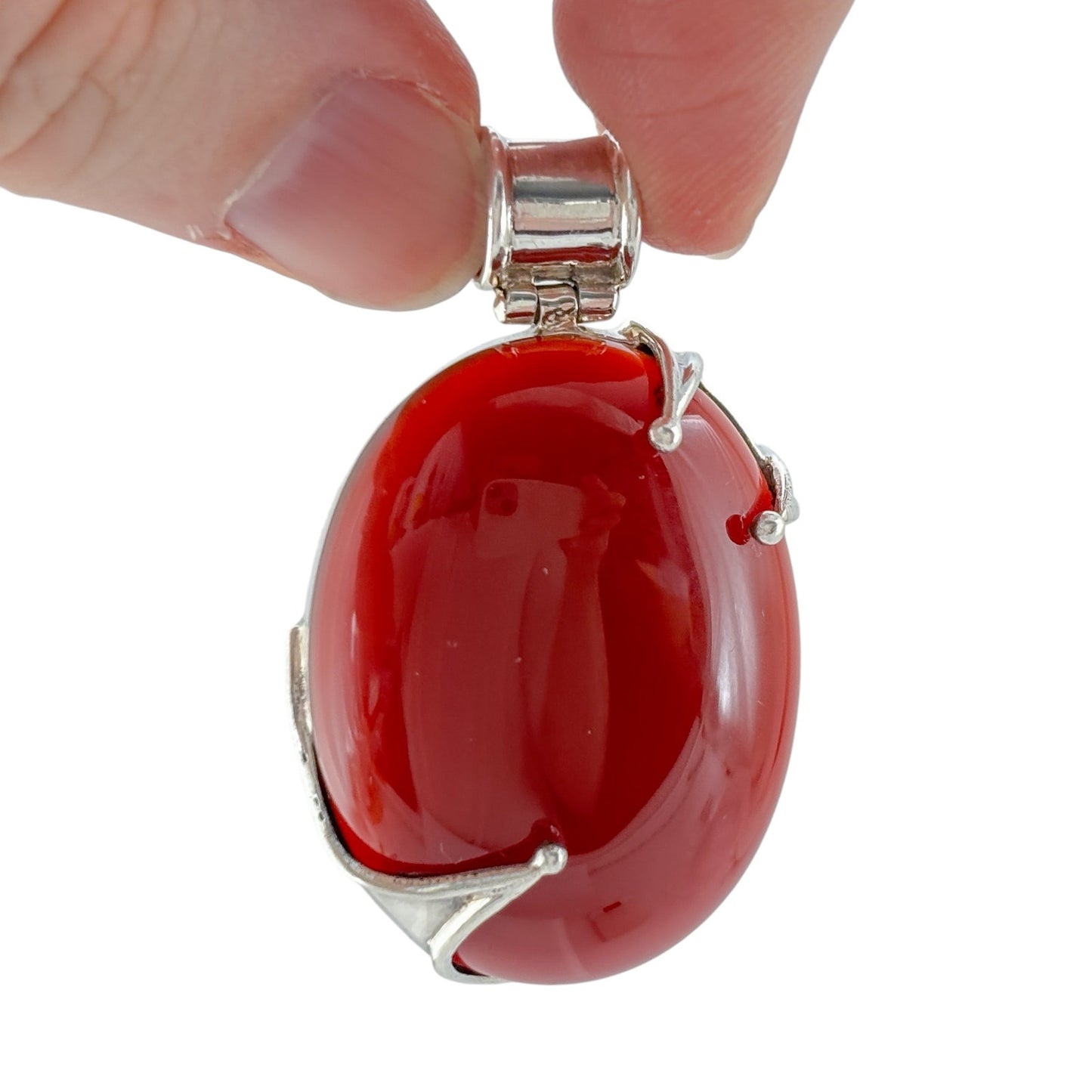 Vintage Sterling Silver 925 Carnelian Pendant