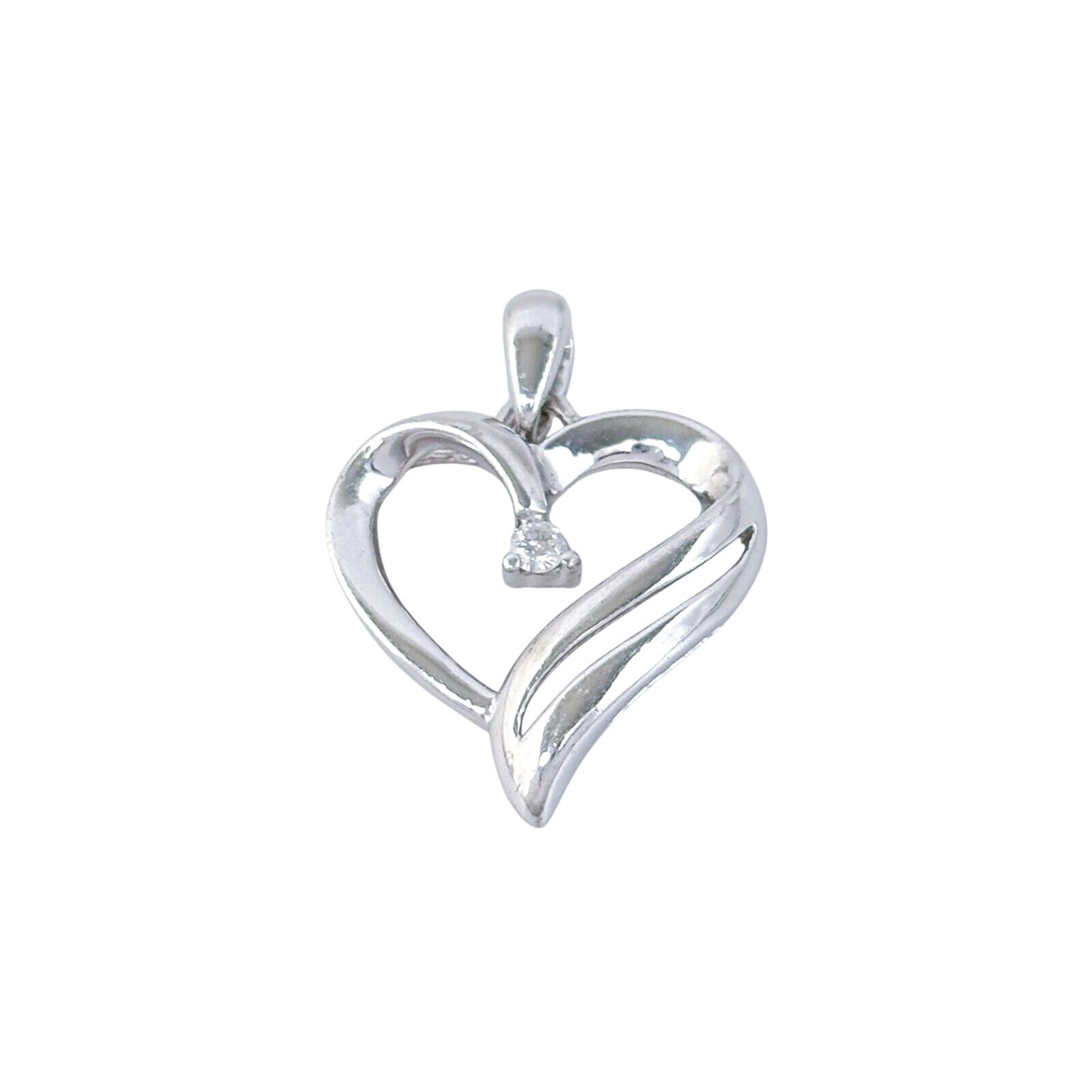 Ross Simons Diamond 0.02ct Heart Pendant | Vintage Sterling Silver 925