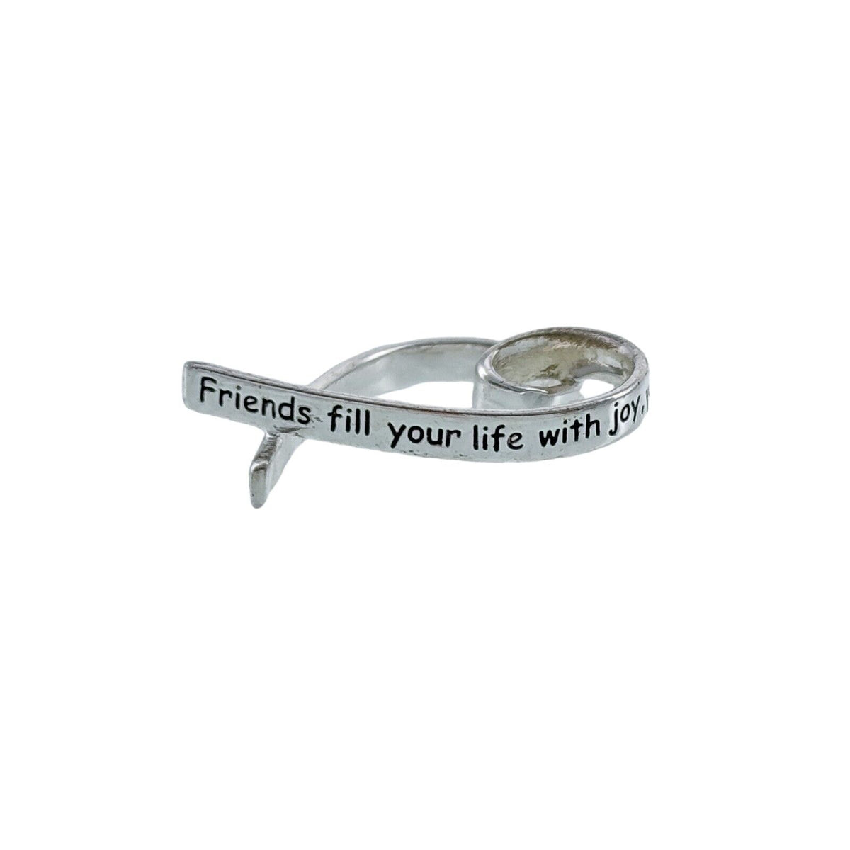 Vintage Sterling Silver 925 Twisted Heart Friend Quote Pendant