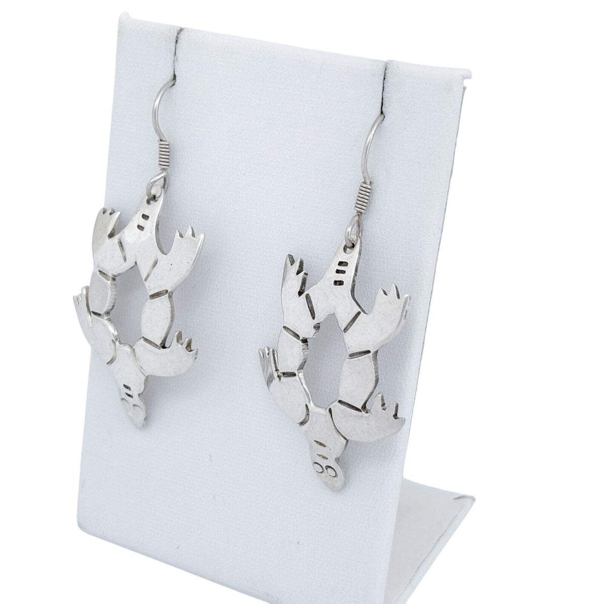 Vintage Taxco Mexico Sterling Silver 925 Turtle Dangle Earrings