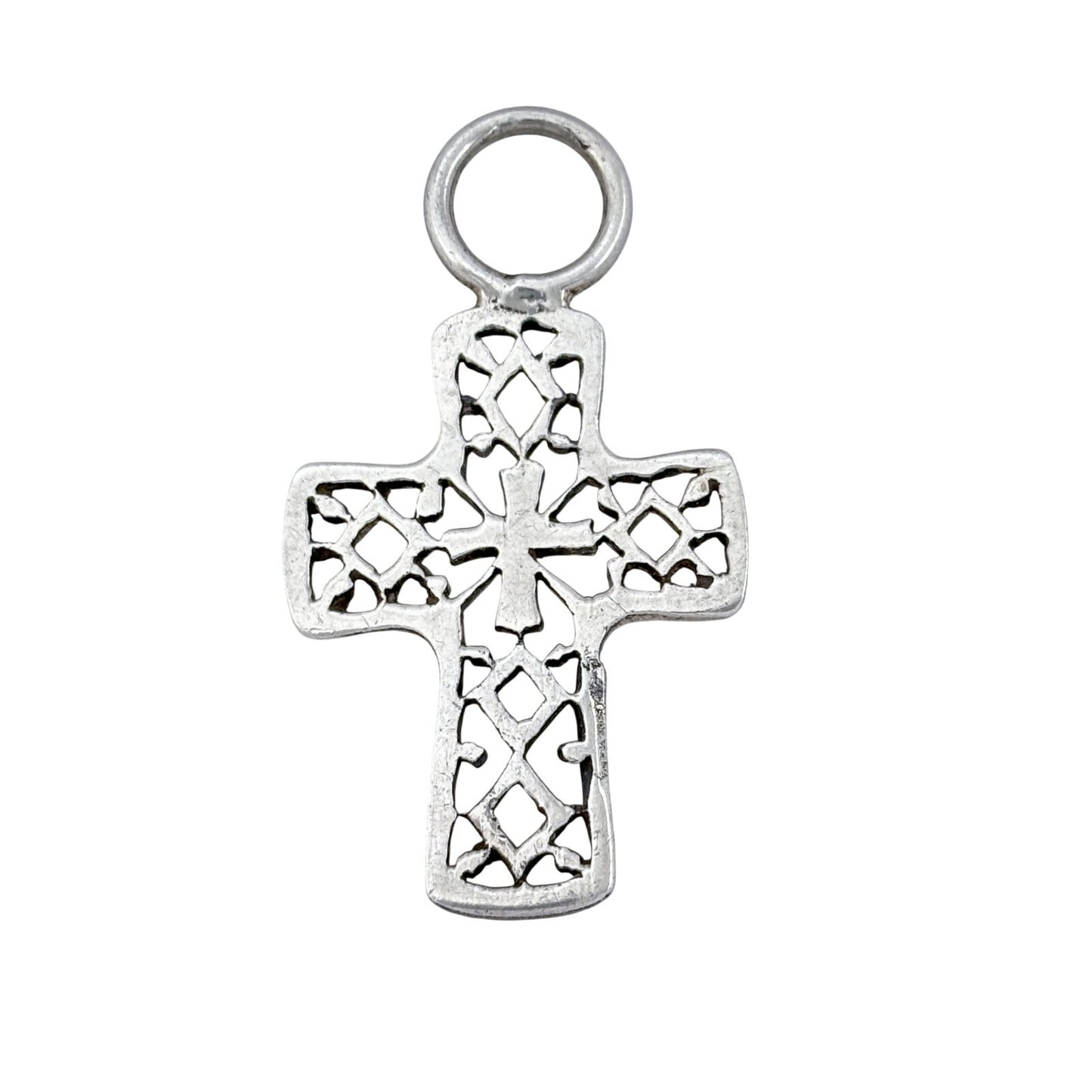 Vintage Sterling Silver 925 Ornate Filigree Cross Pendant