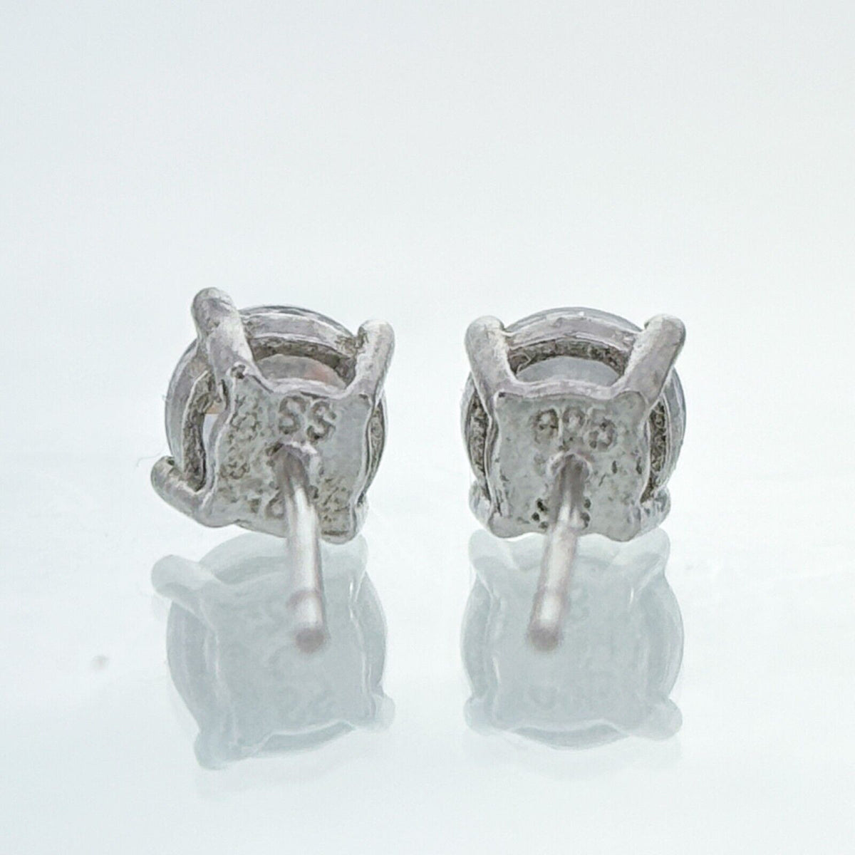 Vintage Sterling Silver 925 Cubic Zirconia Stud Earrings