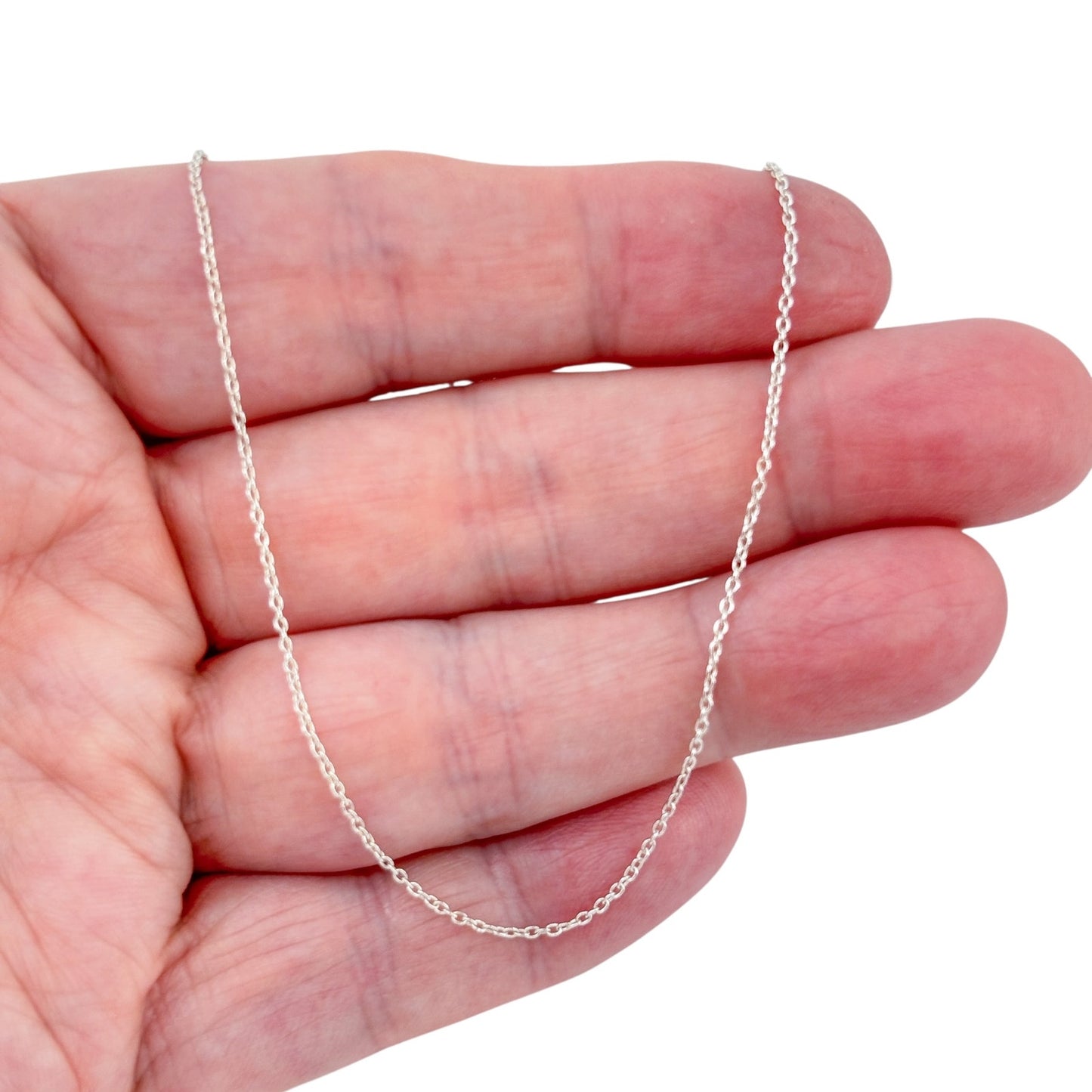 Vintage Sterling Silver 925 Cable Link Chain Necklace 18"