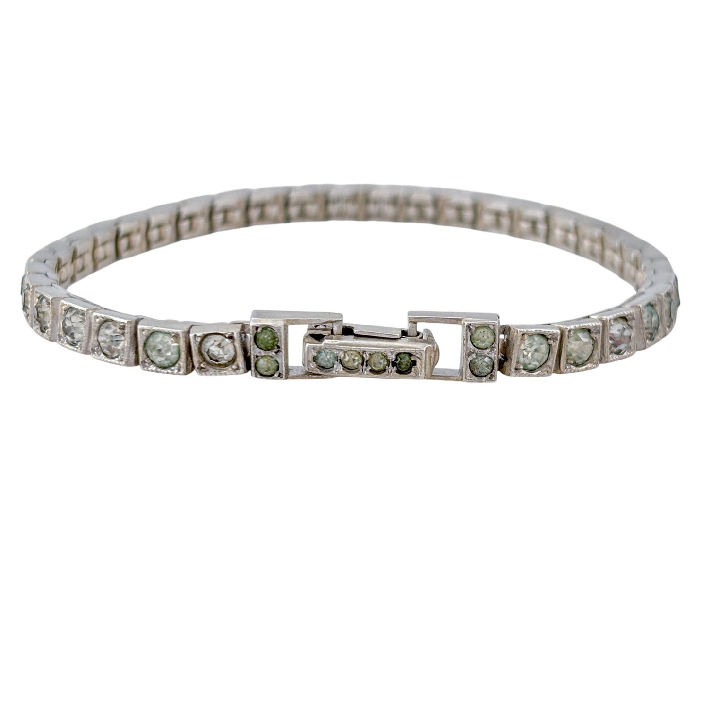 Vintage Otis Sterling Silver 925 Cubic Zirconia Tennis Bracelet 6.75"