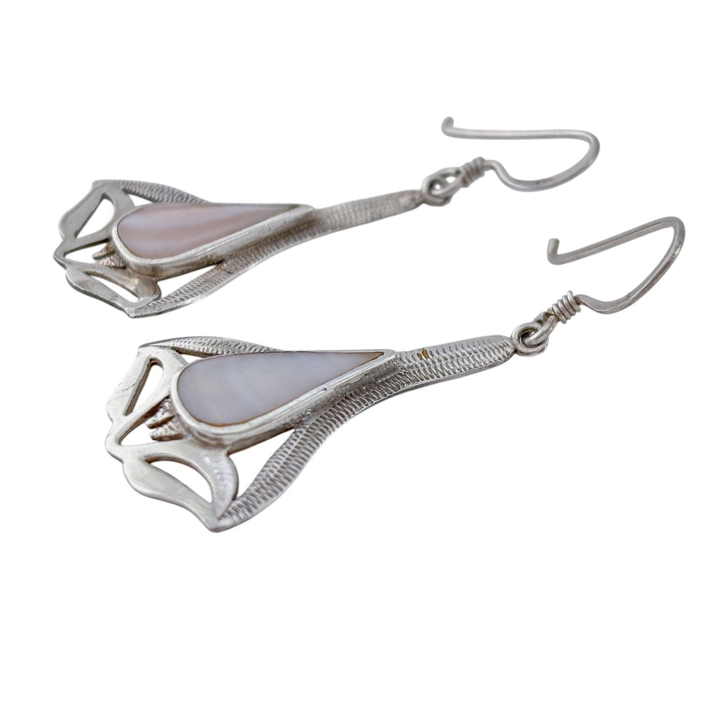 Vintage Sterling Silver 925 Mother of Pearl Dangle Earrings