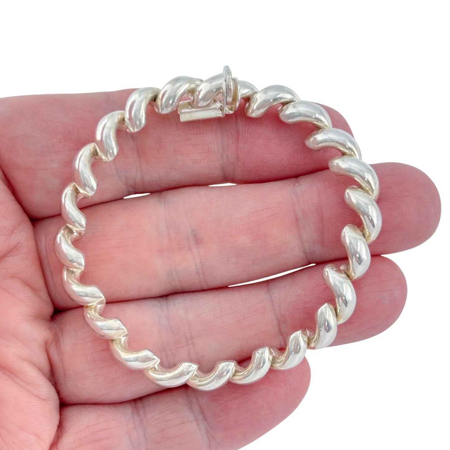 Vintage Italian Milor Sterling Silver 925 San Marco Link Bracelet 7"