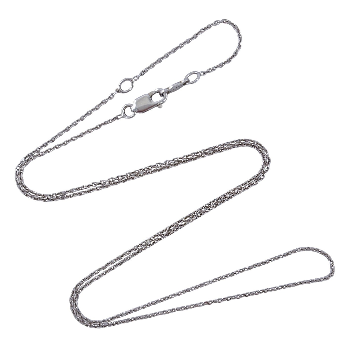 Vintage Sterling Silver 925 Cable Link Chain Necklace 16"-18"