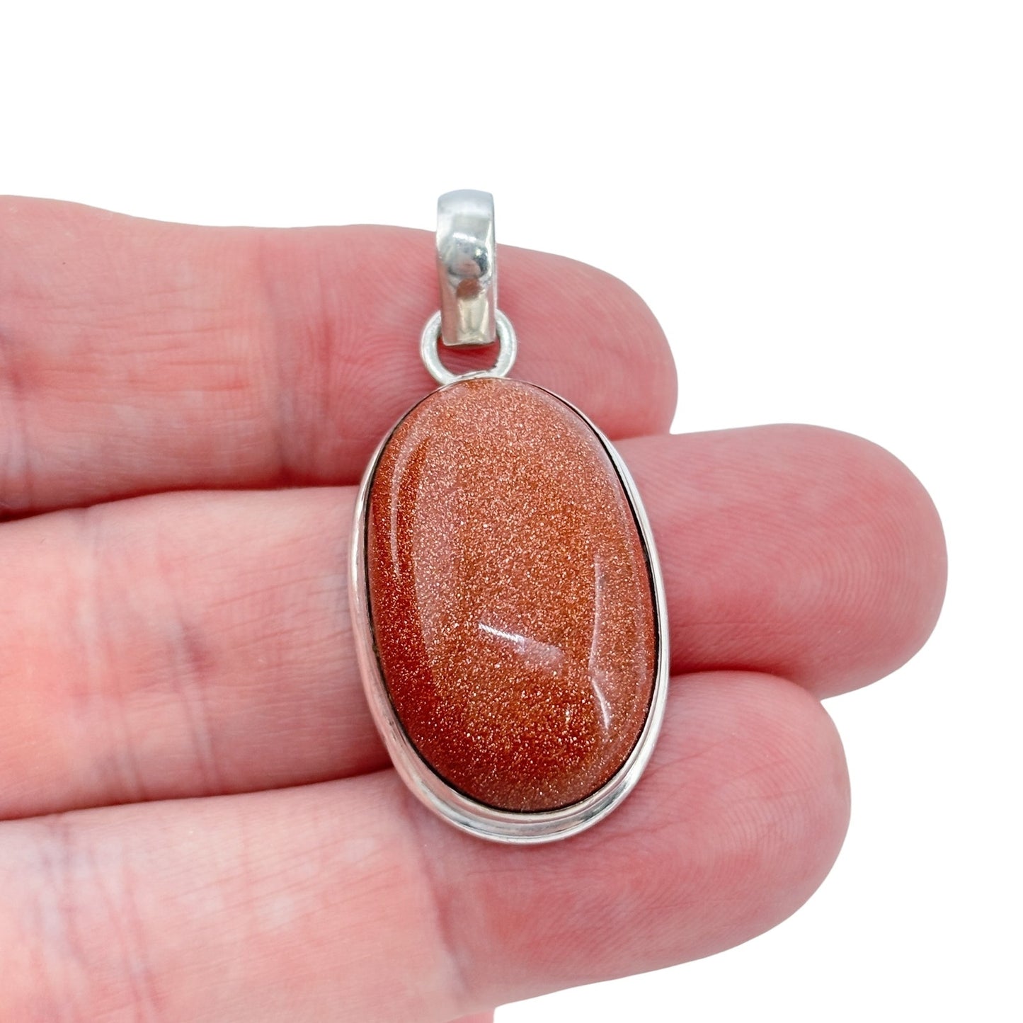 Vintage Sterling Silver 925 Sunstone Pendant