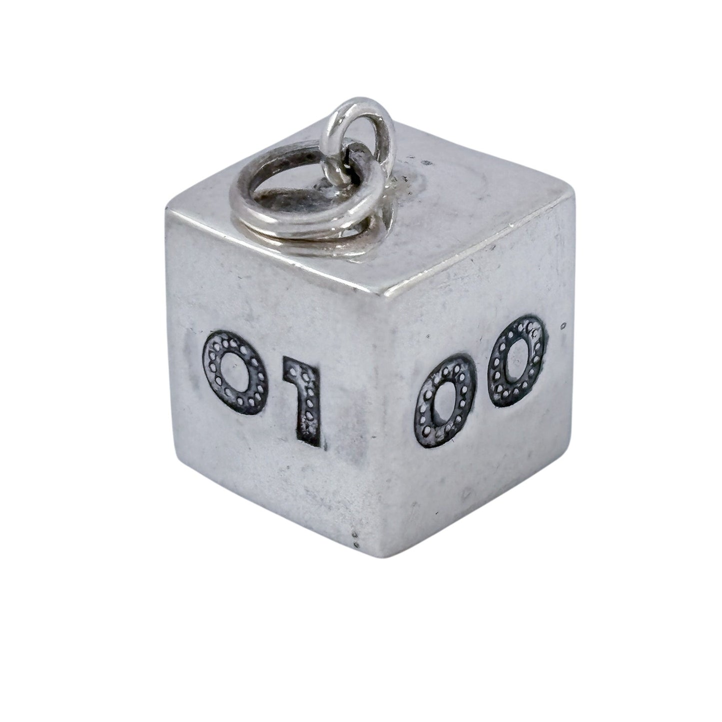 Vitnage Sterling Silver 925 Y2K Millennium Cube Pendant
