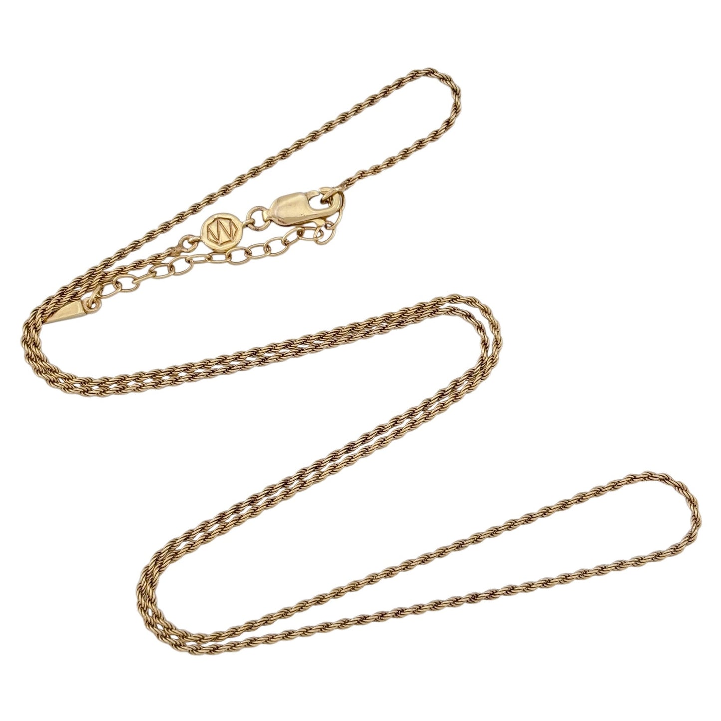Vintage Gold-Tone Sterling Silver 925 Rope Chain Necklace 18"