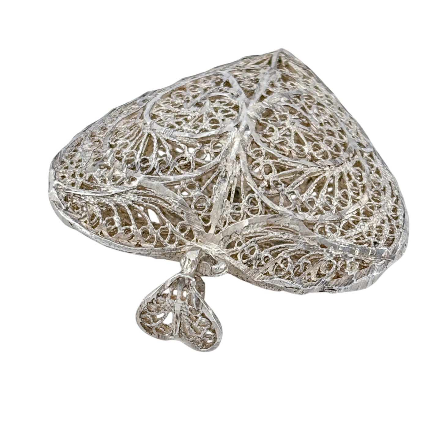 Vintage Sterling Silver 925 Filigree Heart Pendant
