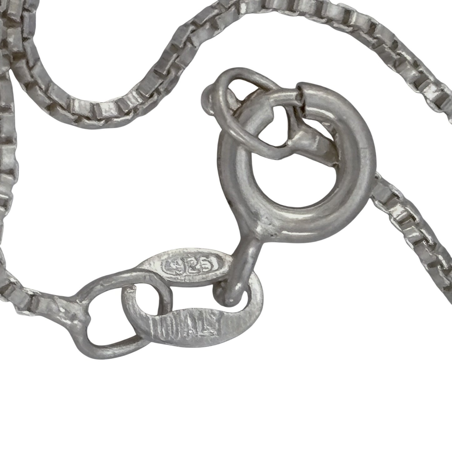 Vintage Italy Sterling Silver 925 Box Chain Necklace 18"