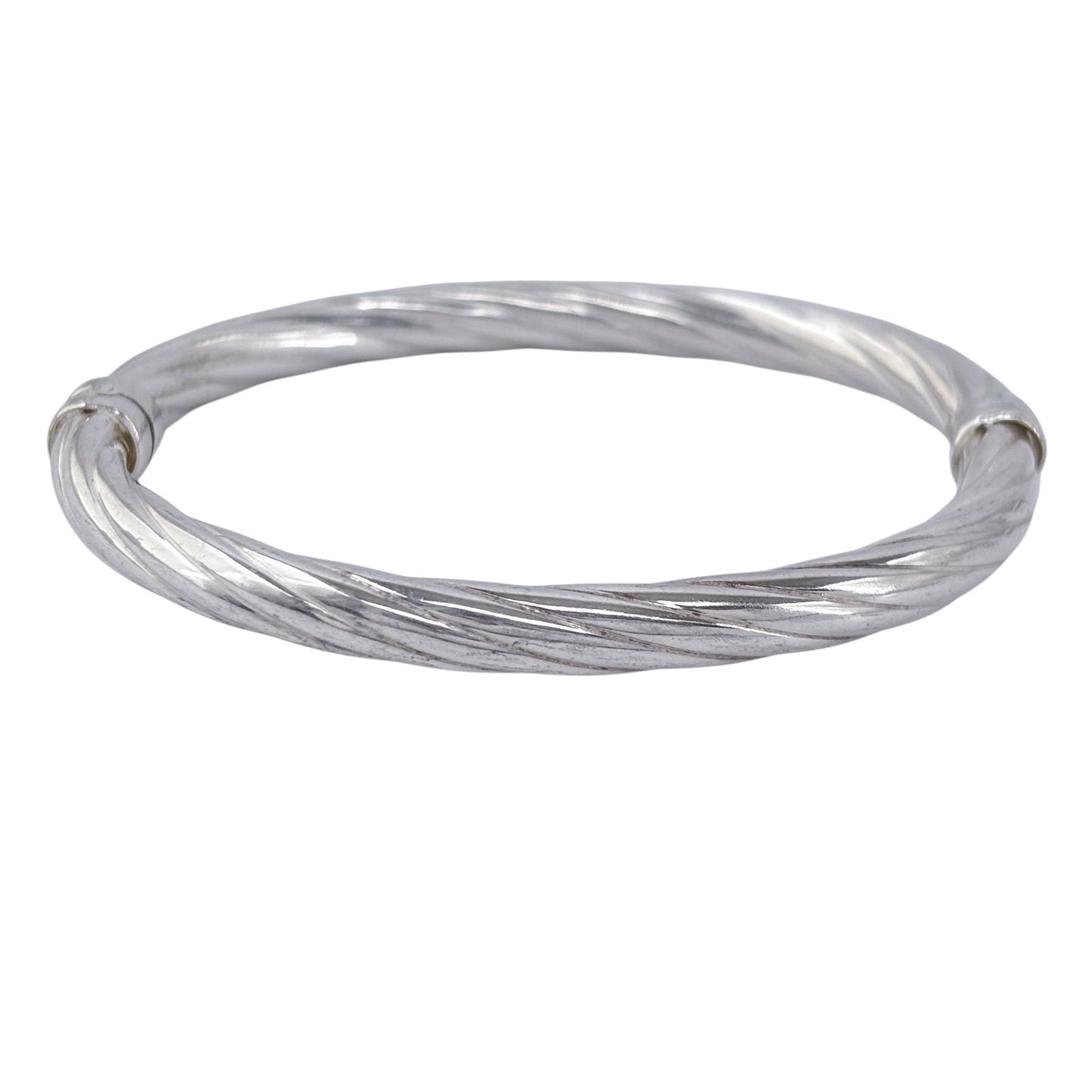 Estate Dyadema Sterling Silver 925 Twisted Bangle Bracelet 7"