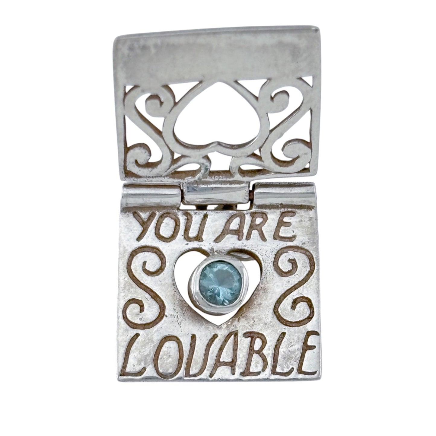 Vintage Sterling Silver 925 March “You Are Lovable” Charm