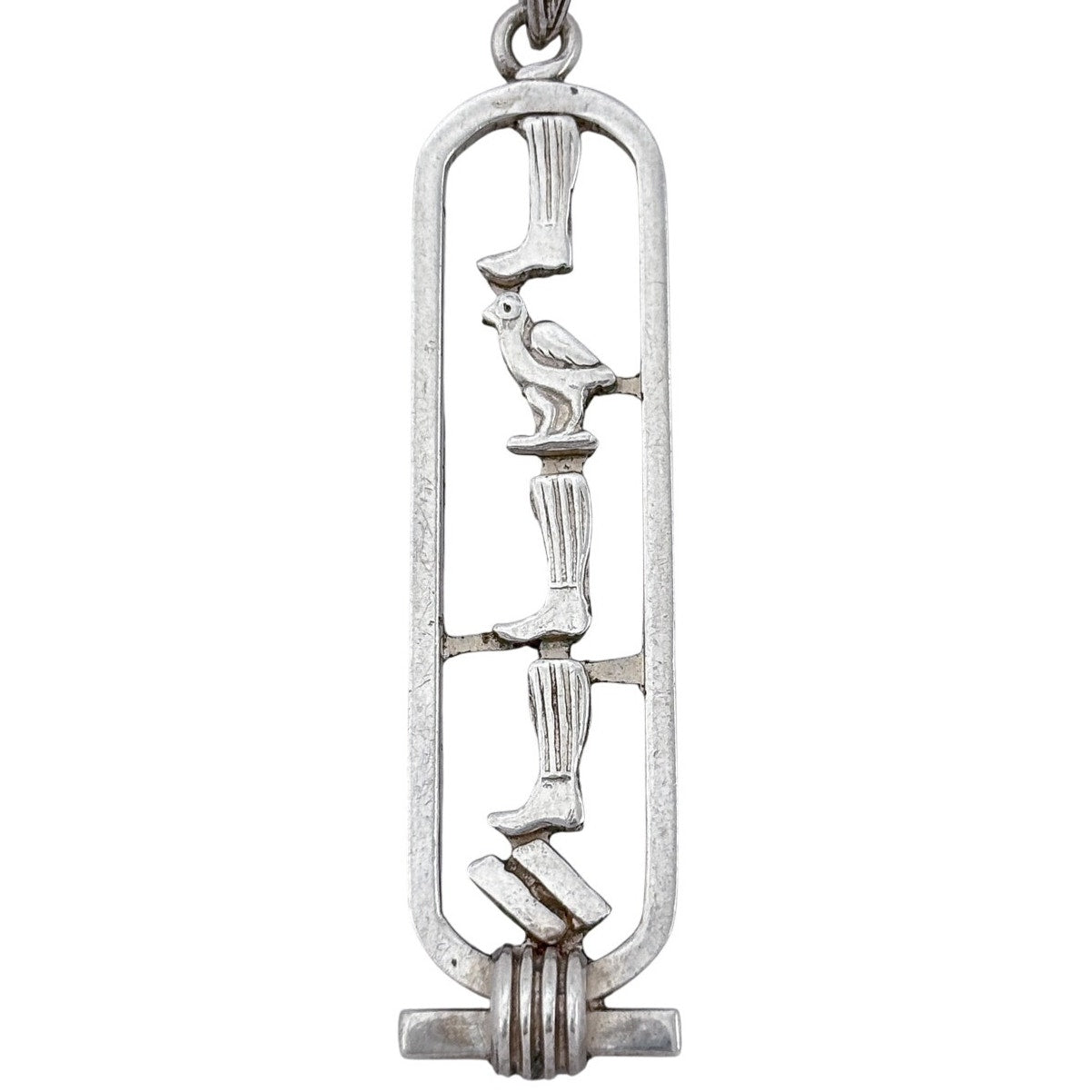 Vintage Sterling Silver 925 Egyptian Hieroglyph Bobby Pendant