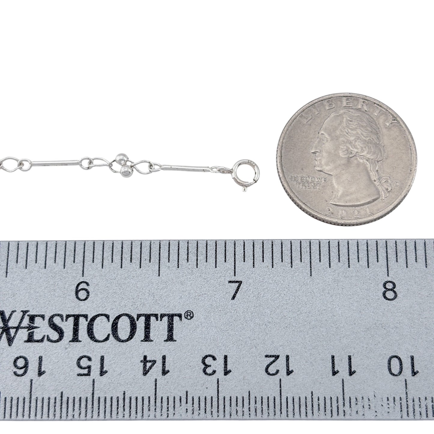 Vintage Sterling Silver 925 Bar Link Bracelet 7"