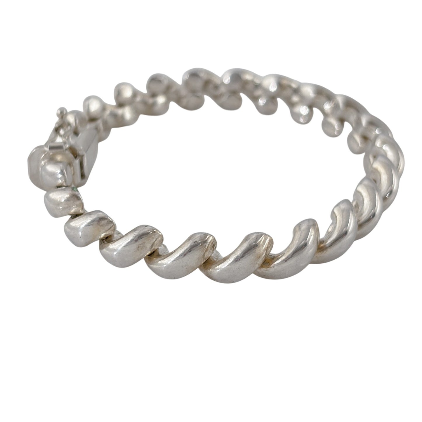 Vintage Italian Milor Sterling Silver 925 San Marco Link Bracelet 7"