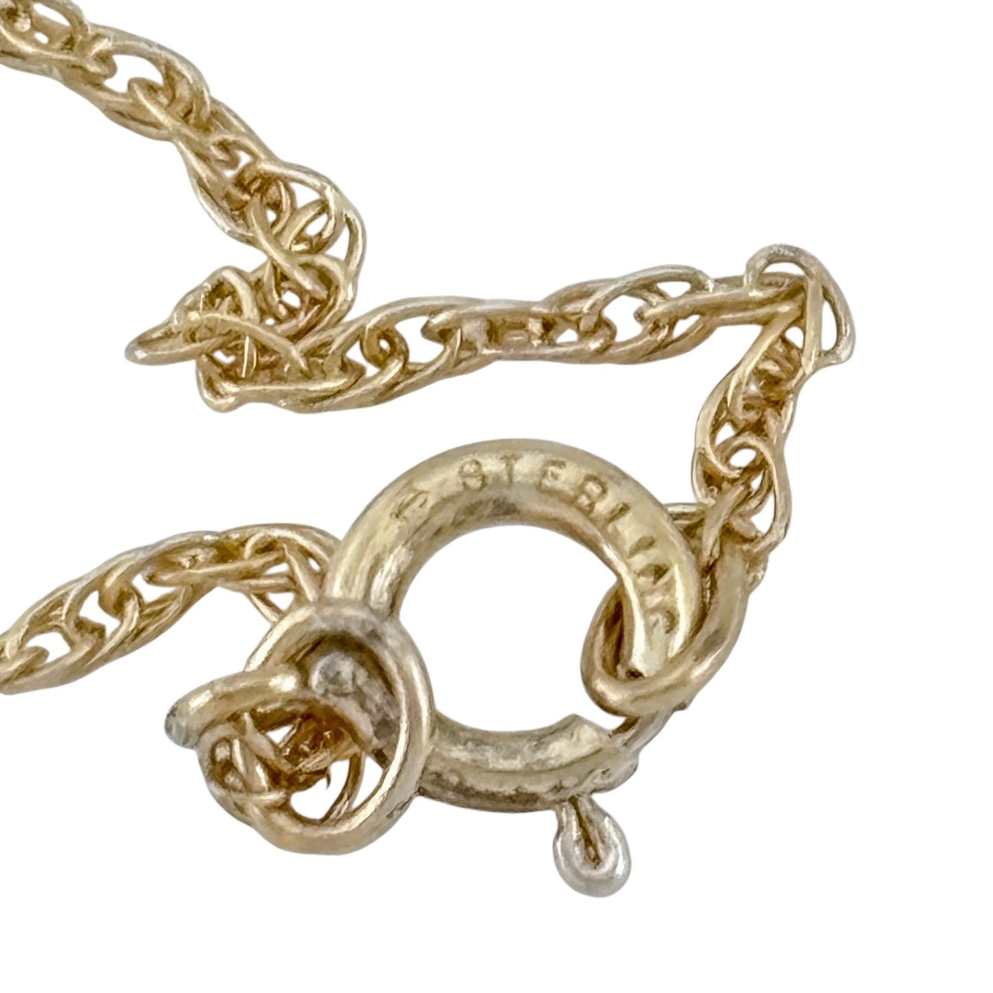 Vintage Gold-Tone Sterling Silver 925 Singapore Chain Necklace 18"