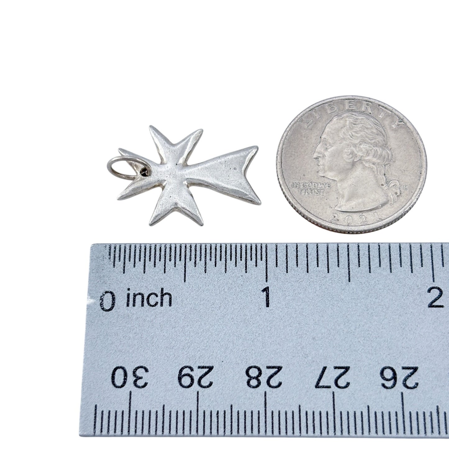 Vintage Sterling Silver 925 Maltese Cross Pendant