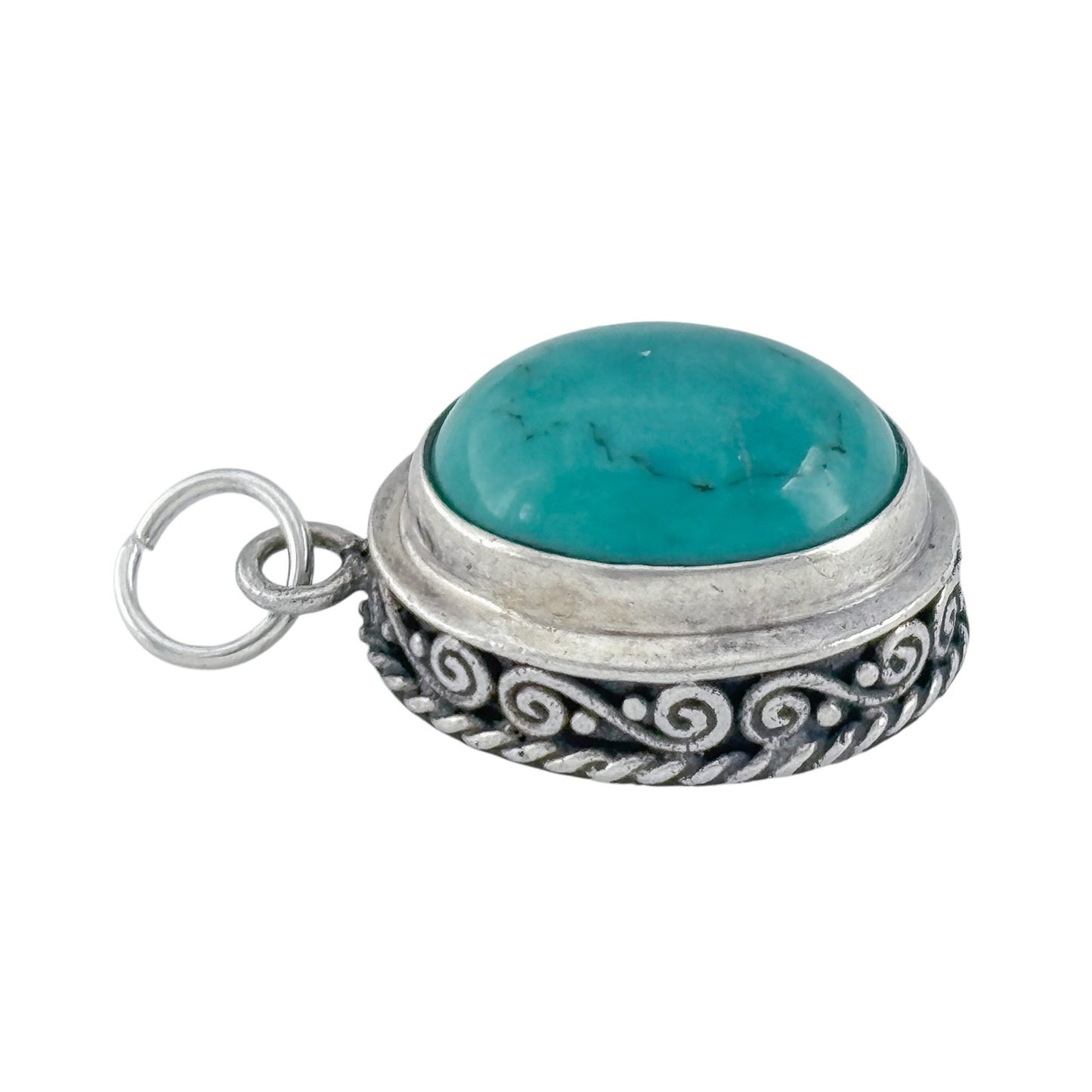 Vintage Sterling Silver 925 Turquoise Pendant