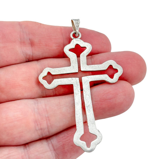 Vintage Sterling Silver 925 Openwork Cross Pendant