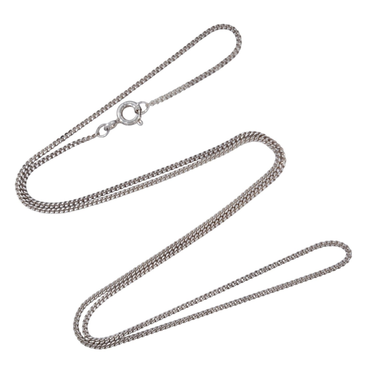 Vintage Sterling Silver 925 Curb Link Chain Necklace 18"