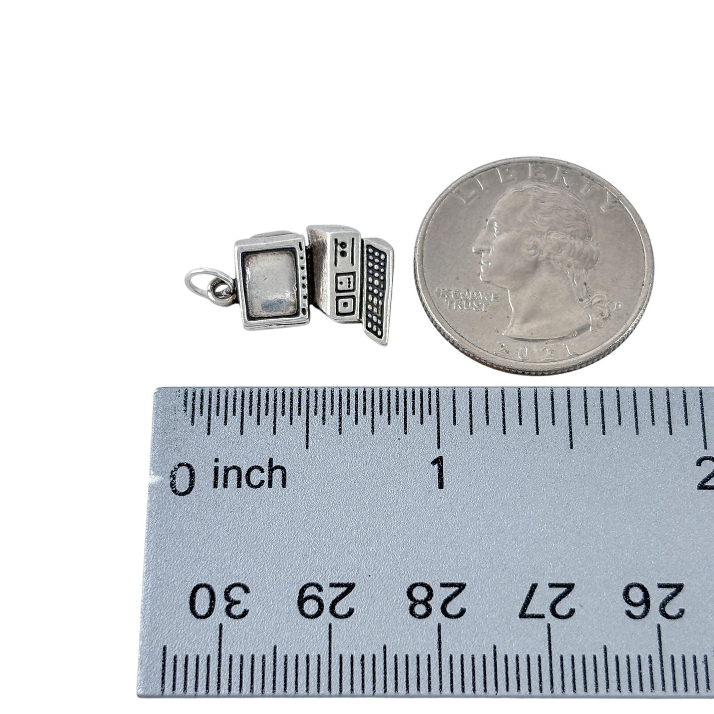 Vintage Sterling Silver 925 Computer Charm