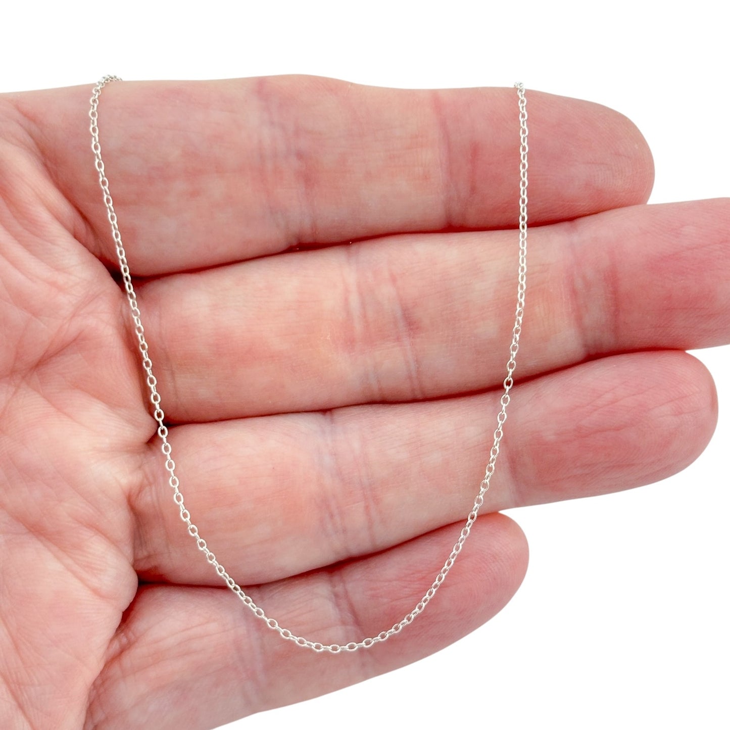Vintage Italy Sterling Silver 925 Cable Link Chain Necklace 18"