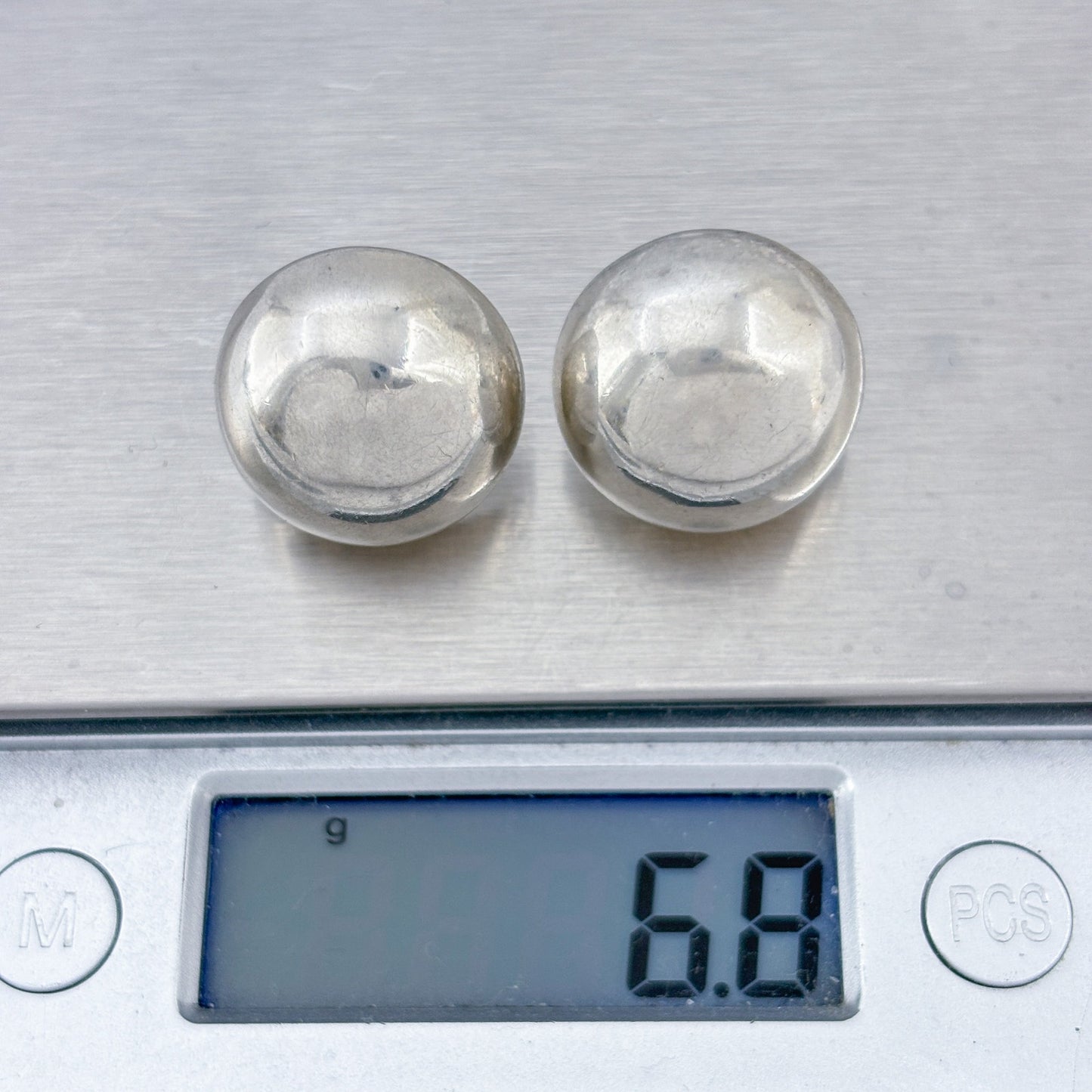 Vintage Sterling Silver 925 Dome Post Earrings
