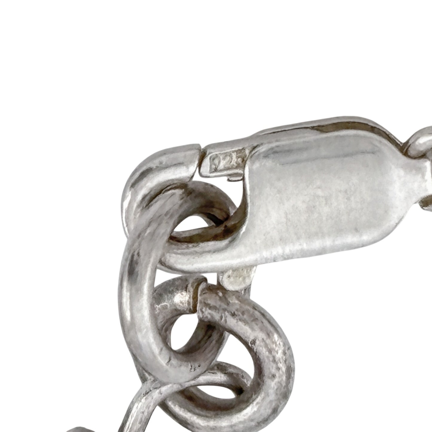 Vintage Sterling Silver 925 Cat's Eye Chain Anklet 9.25"