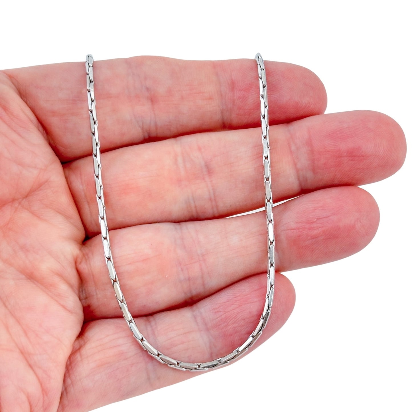 Vintage Sterling Silver 925 Cobra Link Chain Necklace 24"