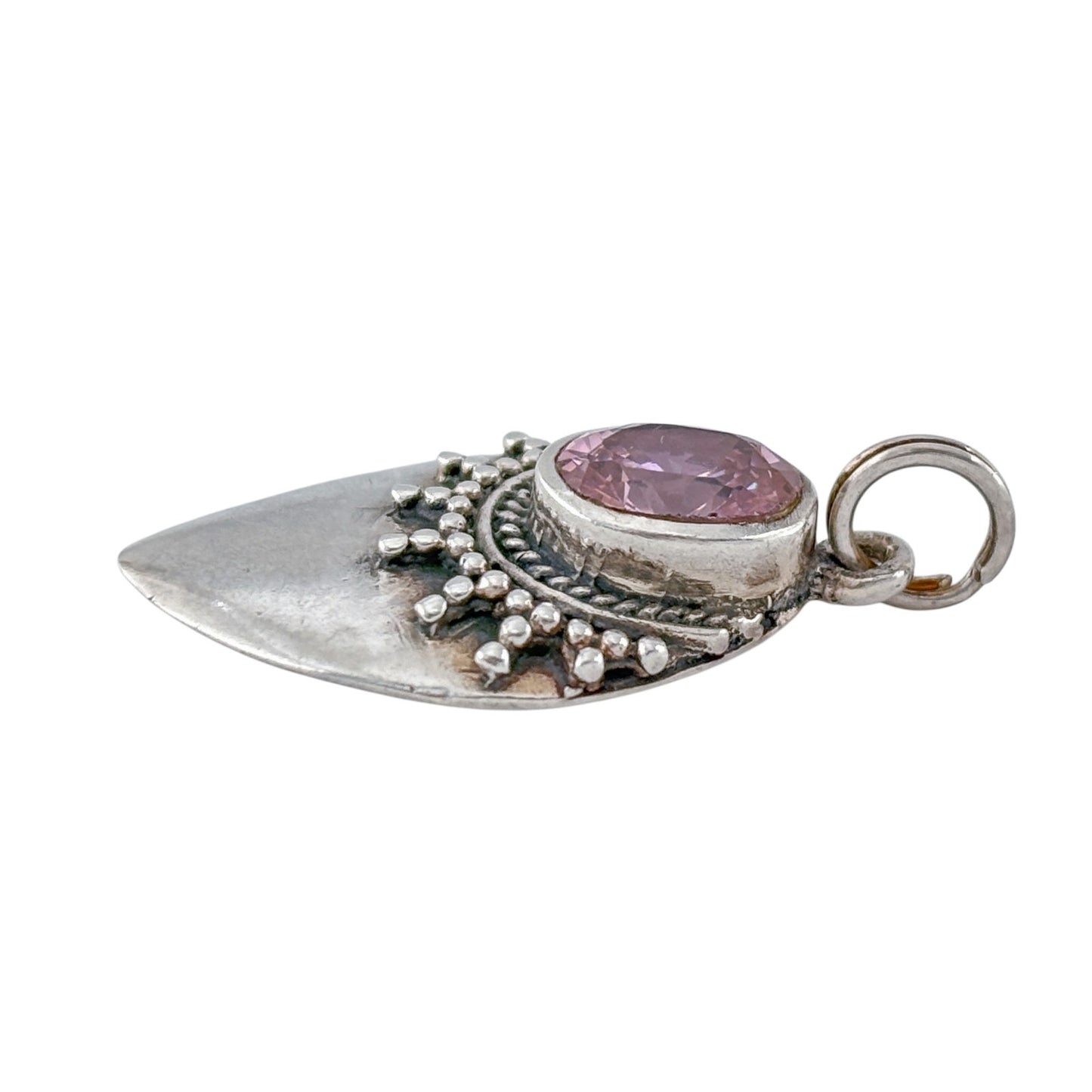 Vintage Sterling Silver 925 Morganite Pendant