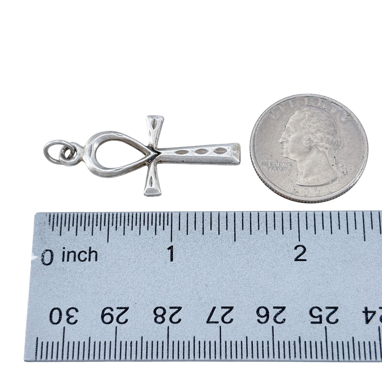 Vintage Sterling Silver 925 Textured Ankh Pendant