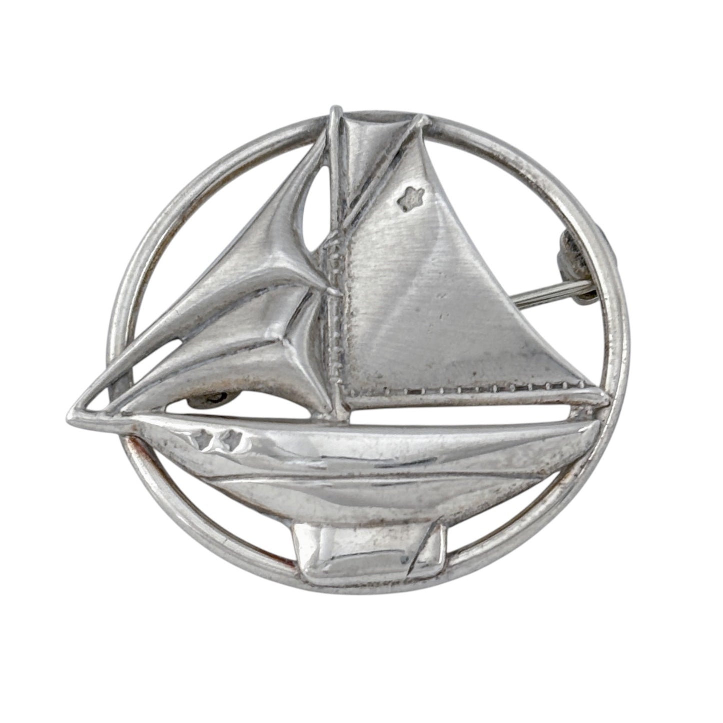 Vintage Sterling Silver 925 Sailboat Brooch