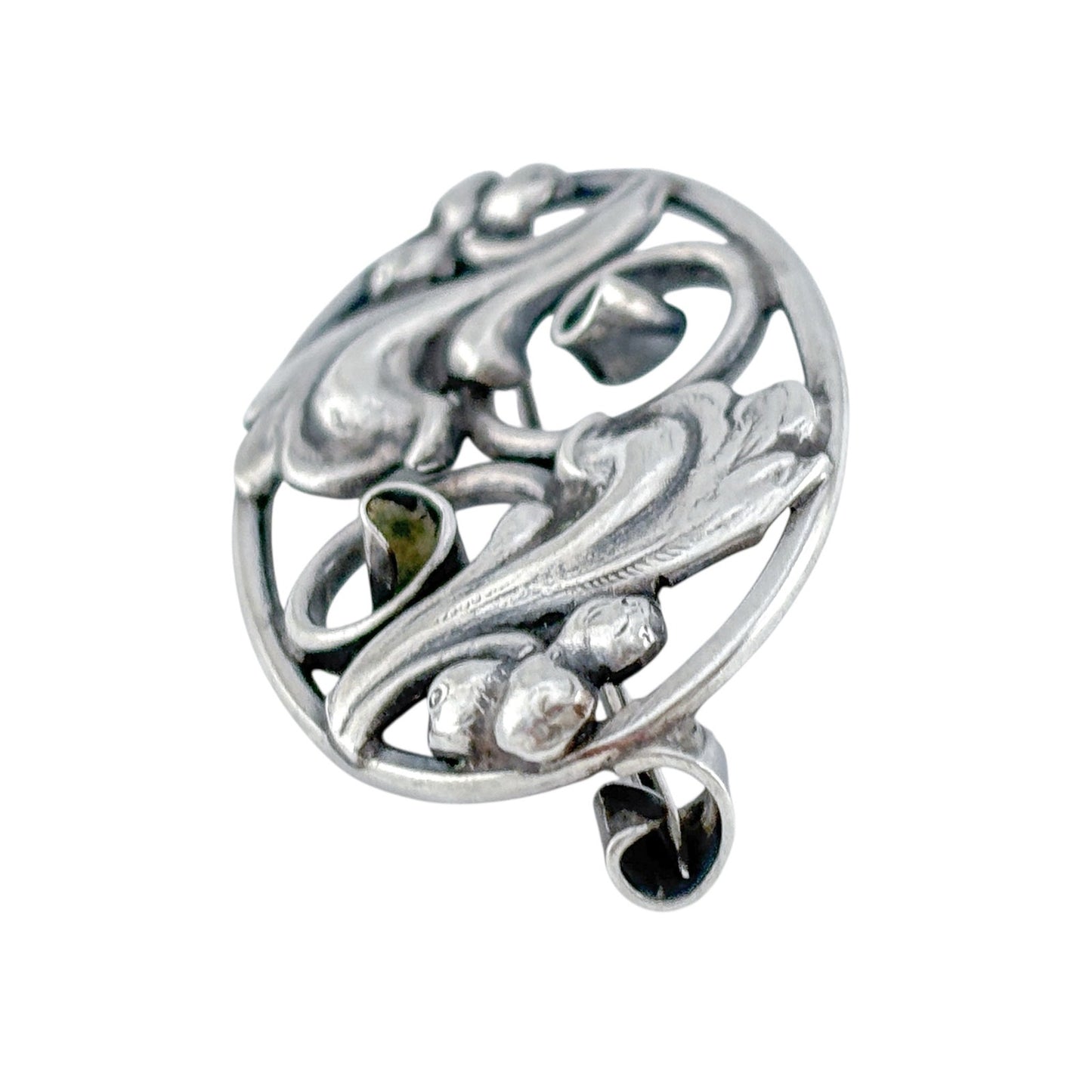 Vintage Sterling Silver 830 Art Nouveau Brooch