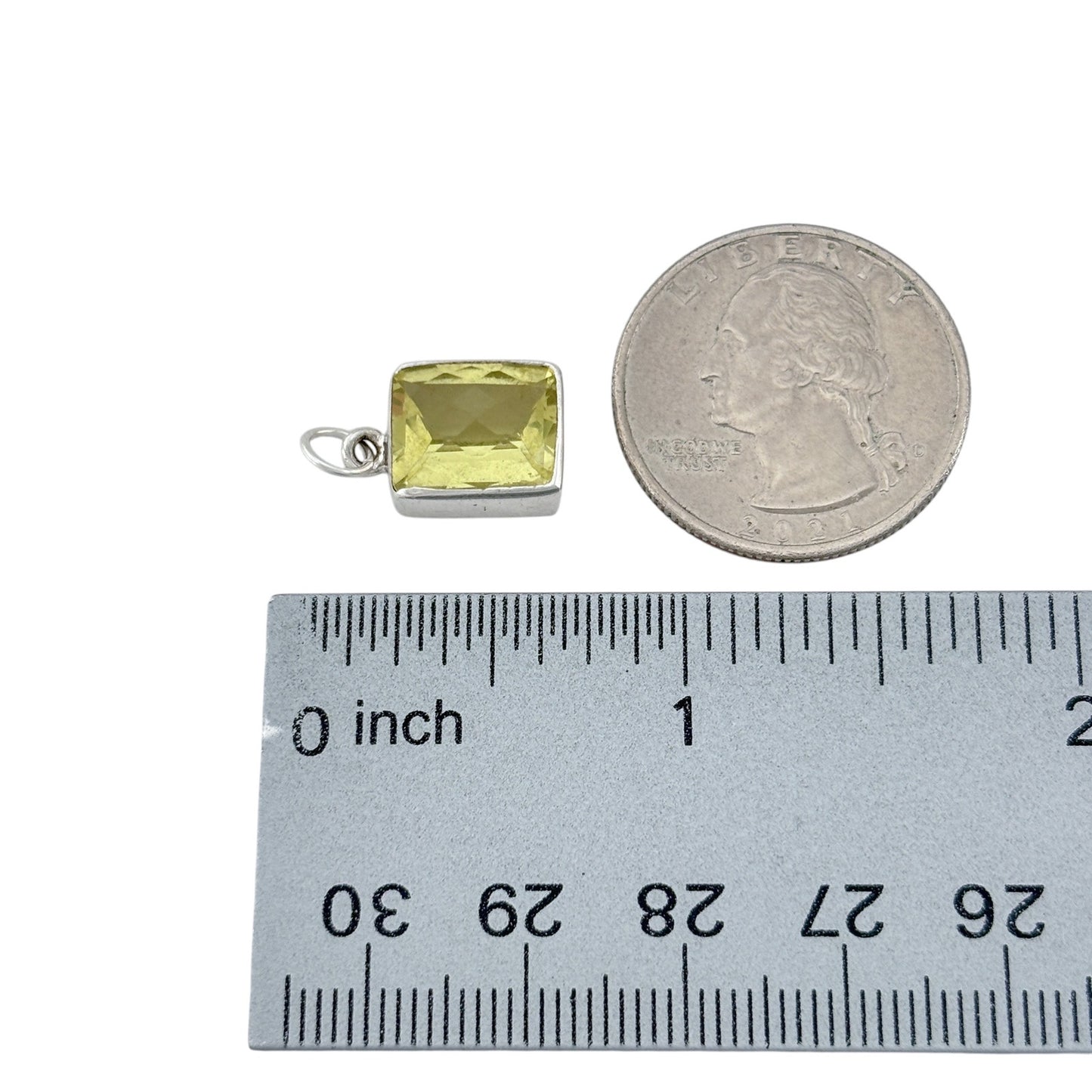 Vintage Sterling Silver 925 Citrine Pendant