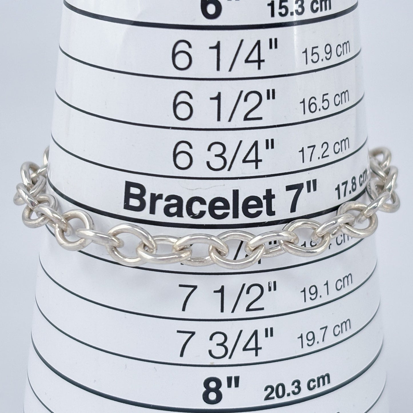 Vintage Sterling Silver 925 Chain Charm Bracelet 7.5"