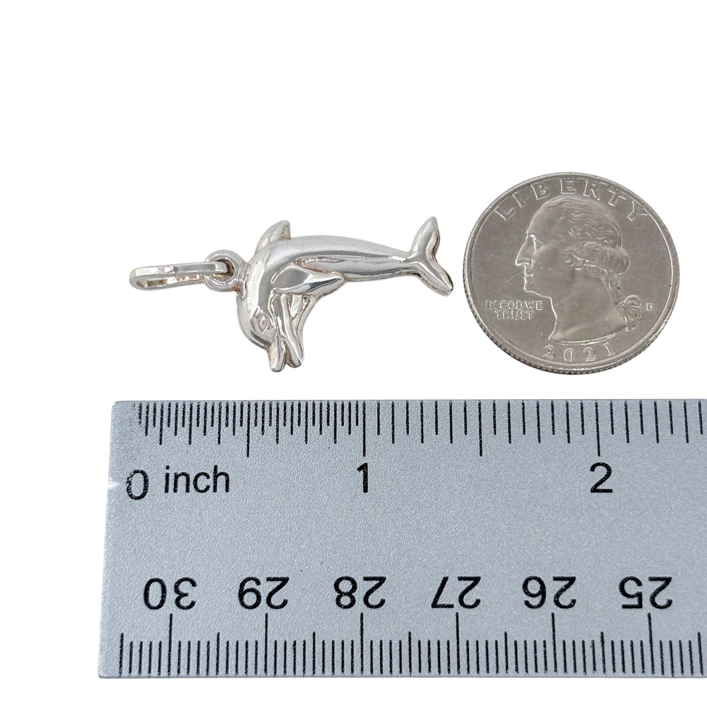 Vintage Sterling Silver 925 Dolphin Pendant