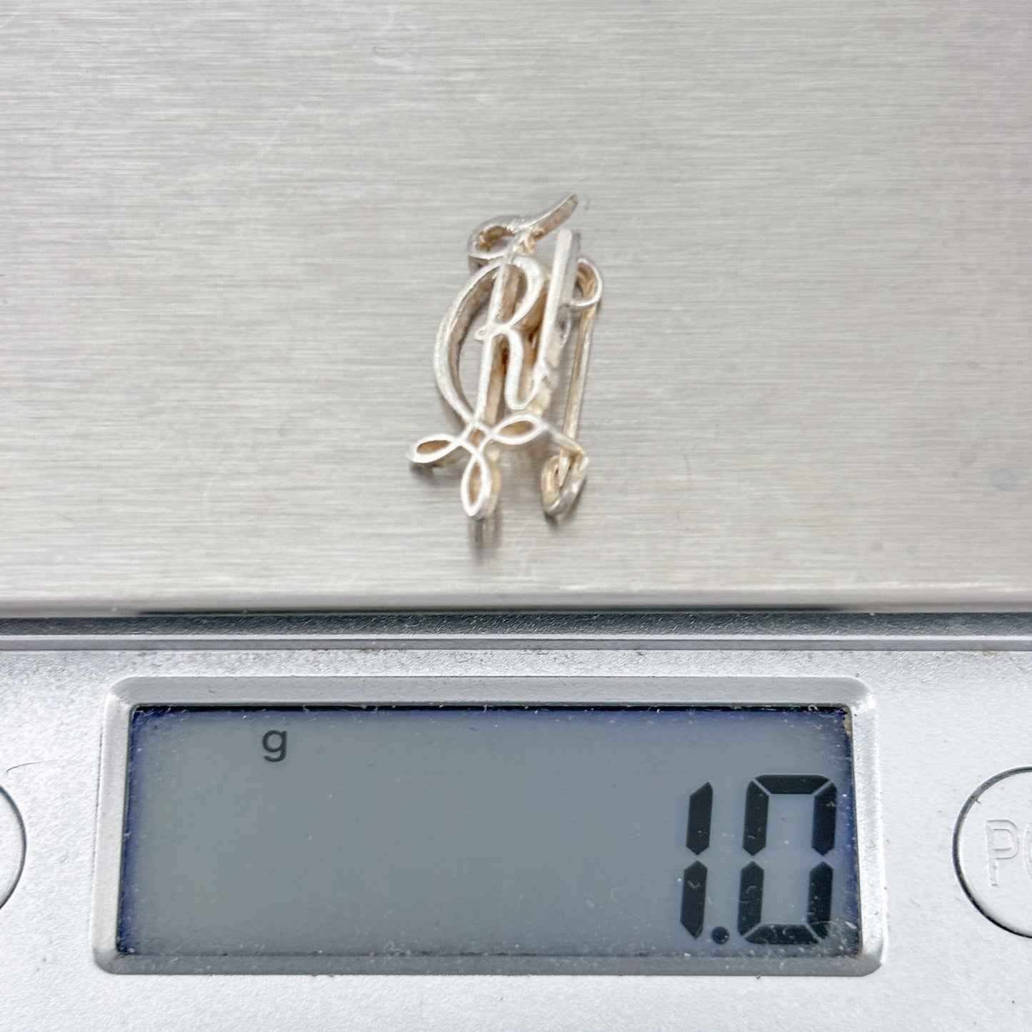 Vintage Sterling Silver 925 Monogram Letter R Brooch
