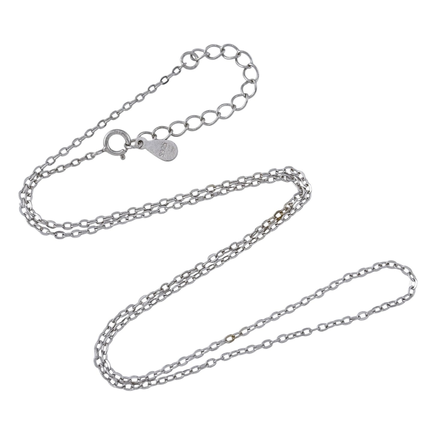 Vintage Sterling Silver 925 Cable Link Chain Necklace 15.5"-17"