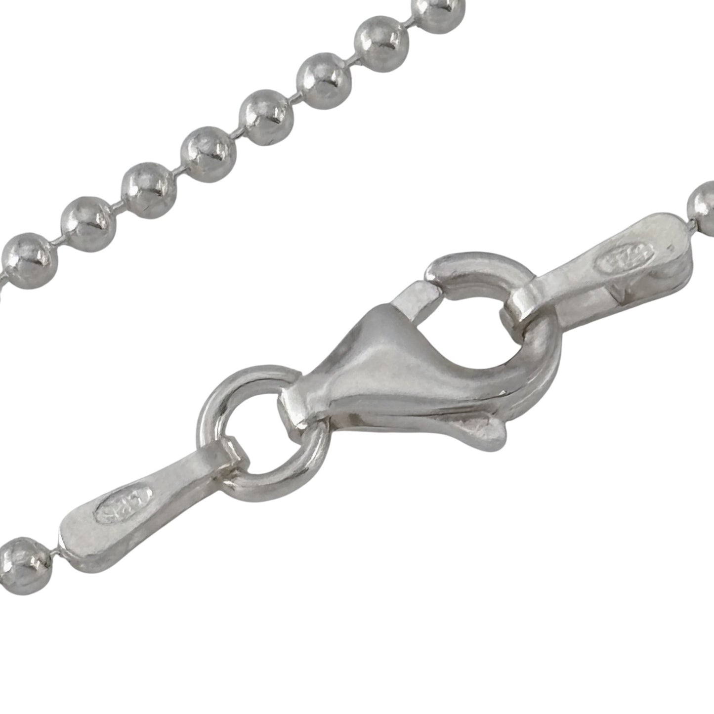 Vintage Italian Sterling Silver 925 Ball Bead Chain Necklace 20"