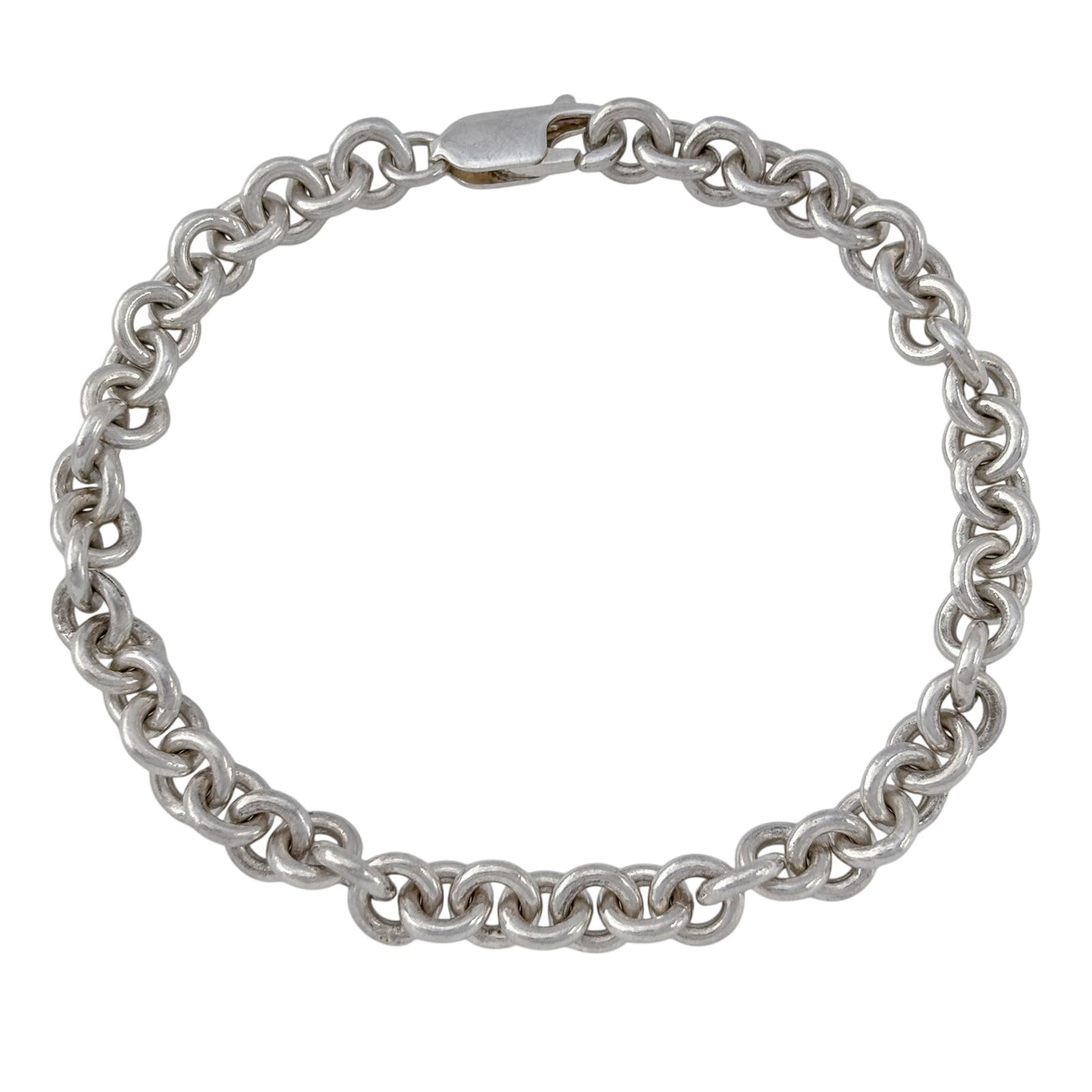 Vintage Sterling Silver 925 Heavy 15.3 gram Round Link Bracelet 7"