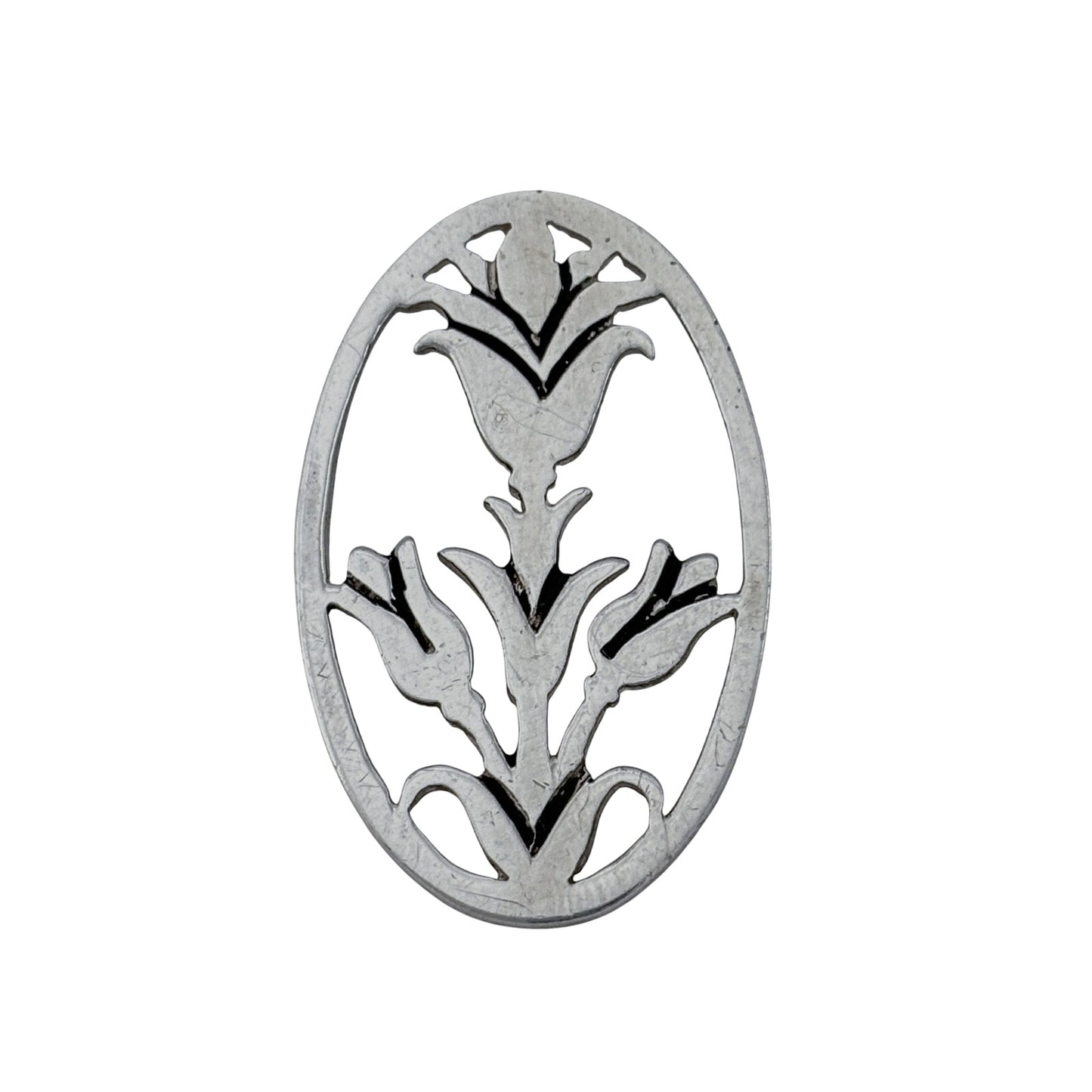 Vintage Sterling Silver 925 Floral Openwork Pendant