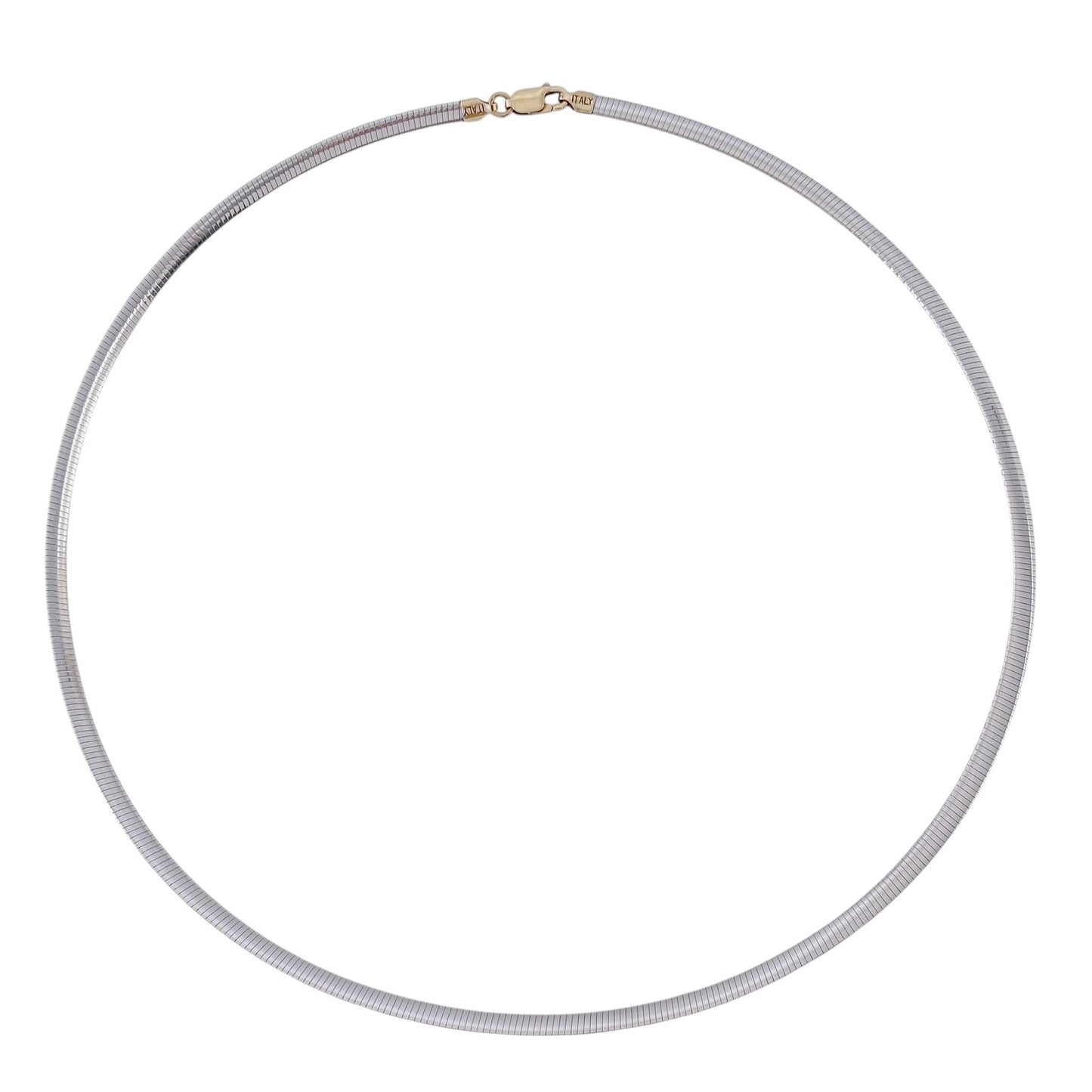 Vintage Gold-Tone Sterling Silver 925 Reversible Flat Snake Chain Necklace 20"